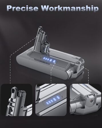 Акумулятор для пилососа Dyson V10 (Powtree) + фільтр та гвинти - 6.0Ah, сірий