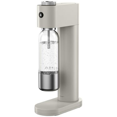 Автоматичний сифон для води WMF Element One з нержавіючої сталі, 3 рівні газування, компактний содамейкер, колір Moon Dust