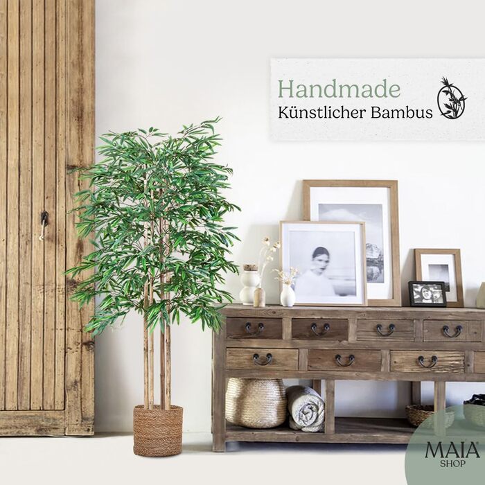 Штучний бамбук Maia Shop 150х80 см для декору, пластикова рослина, кімнатне дерево, декоративна штучна рослина для вітальні