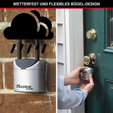 Ключниця Master Lock з кодовим замком для настінного монтажу, водонепроникна для зовнішнього використання, середній розмір (13,5 x 7 x 3,2 см), з комплектом кріплення