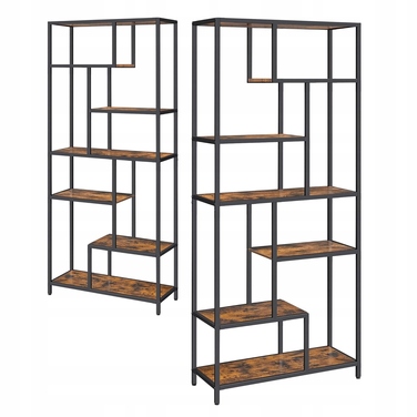 Стелаж Songmics у стилі лофт, 80 x 30 x 180 см, чорний/рустикальний дуб
