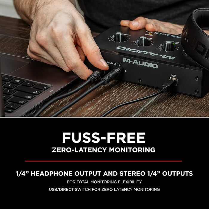 Аудіоінтерфейс M-AUDIO M-Track Duo USB для запису, стрімінгу та подкастингу (2 XLR/Line/DI входи, 48kHz, з програмним забезпеченням)