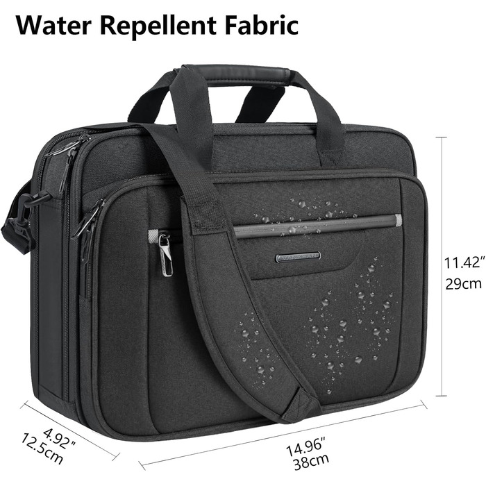Сумка для ноутбука VANKEAN Premium Briefcase, чохол для ноутбука до 15.6 дюймів, чорно-сіра