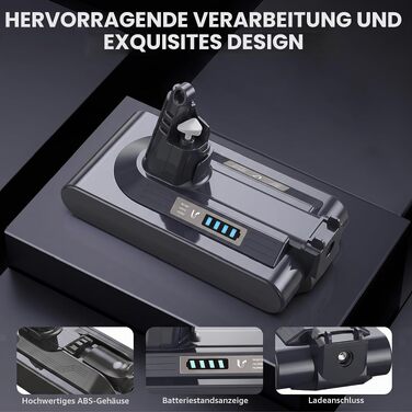 Акумулятор Morpilot V8 8000mAh для пилососів Dyson V10 Absolute Animal Motorhead Exclusive Fluffy, замінна батарея з 3 фільтрами