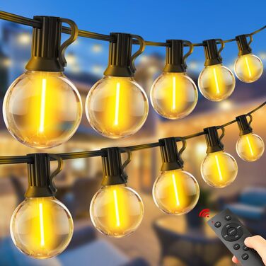 LED гірлянда вулична 30м G40 з пультом, IP44 для саду, тераси, веранди