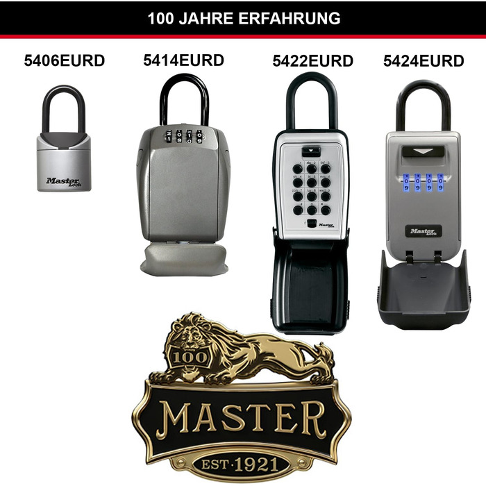 Ключниця Master Lock з кодовим замком для настінного монтажу, водонепроникна для зовнішнього використання, середній розмір (13,5 x 7 x 3,2 см), з комплектом кріплення