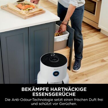 Очищувач повітря Shark NeverChange MAX HP300EU для алергіків, HEPA-фільтр на 5 років, для приміщень до 130 м², автоматичний режим, LED-дисплей, білий