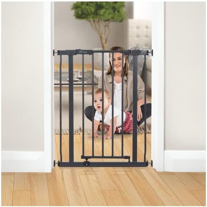 Захисні дверні та сходинкові бар'єри Dreambaby AVA Slimline 61-68 см, білі/вугільні - з механізмом затискання