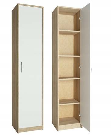 Стелаж Meble Bestseller 39 x 180 x 35 см, білий, дуб сонома