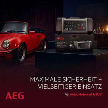 Зарядний пристрій акумуляторів AEG LT 20, 20A для 12/24V авто, 9-ступінчатий, Power Supply, інтелектуальна зарядка, автоматична компенсація температури, чорний/сірий