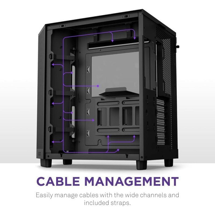Корпус для ПК NZXT H6 Flow Black, вентиляція, ATX, чорний