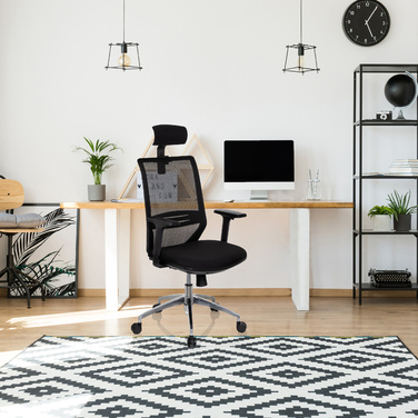 Офісне крісло / поворотне крісло PROFONDO PRO сітка / тканина чорна hjh OFFICE