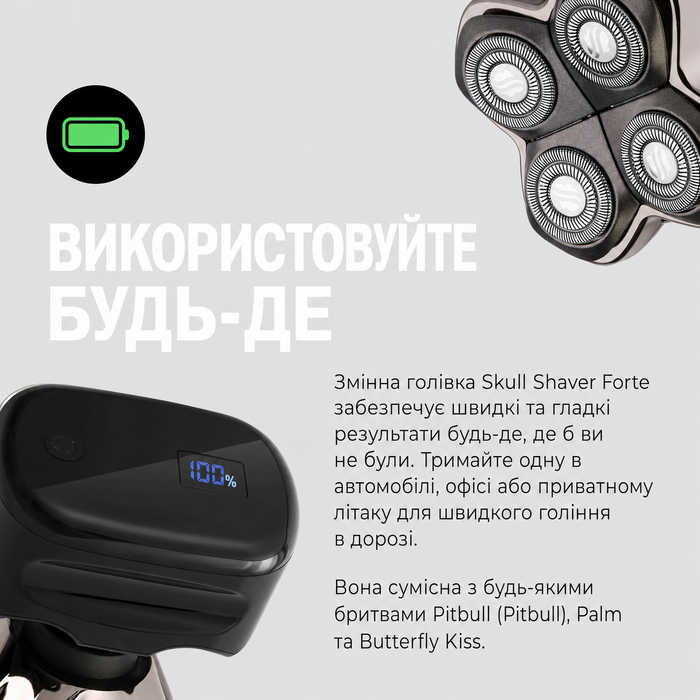 Змінні леза Skull Shaver Forte Pro (4 шт.) для голильників Pitbull, Palm та Butterfly Kiss — набір для гоління голови, обличчя та тіла