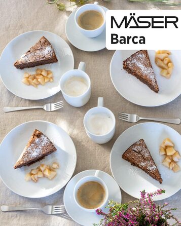 Набір кавових чашок MÄSER Barca (16 шт.) з білого порцеляну, для 6 осіб