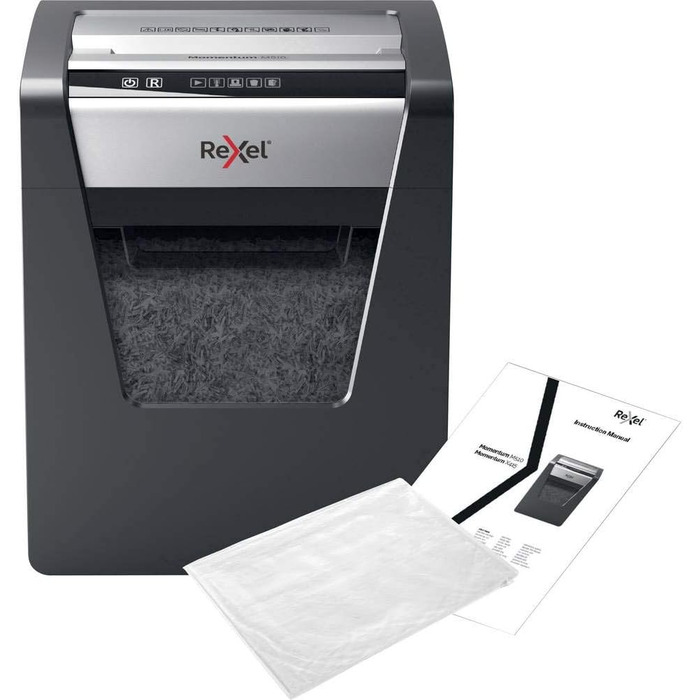 Шредер Rexel Momentum X308: безпечне знищення документів, P3, 10 аркушів, чорний
