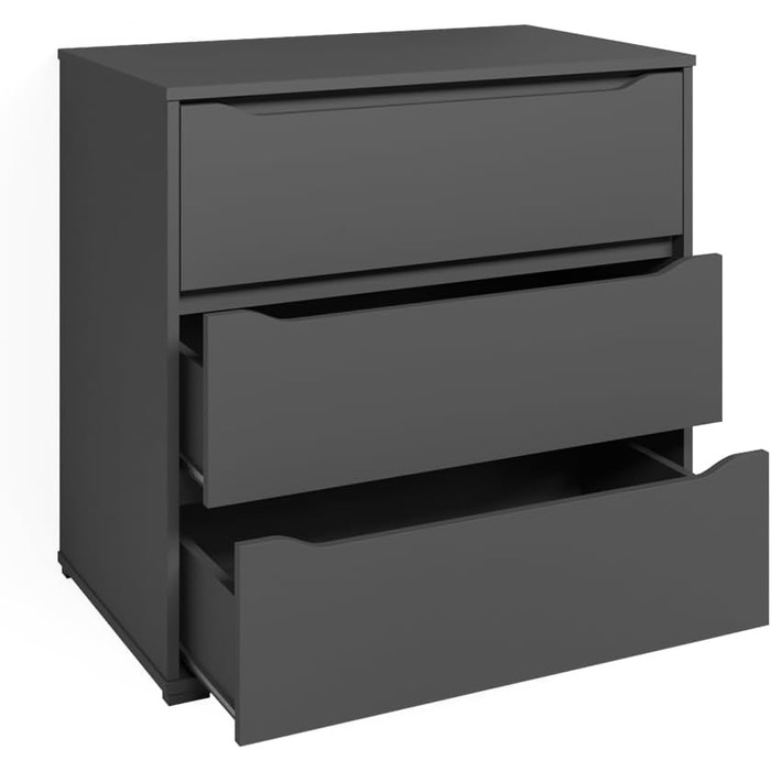 Комод Vicco Ruben антрацитовий 80x78 см з 3 шухлядами, ДСП