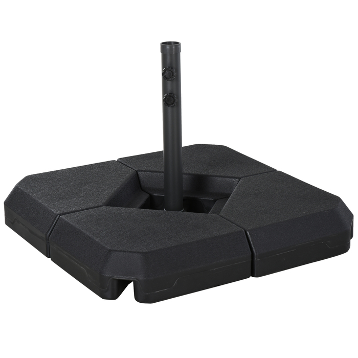 Підставка для парасольки HOMCOM HDPE чорний, стабільний тримач для парасольки для саду та патіо