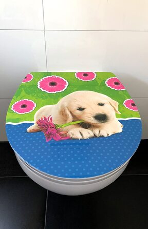 Дитяча кришка для унітазу ADOB Puppy з м'яким закриванням, знімна, дизайн цуценя