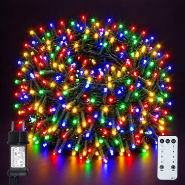 Кольорова світлодіодна гірлянда 1000 LED 50м для вулиці та дому, 8 режимів, таймер, диммер, IP44 — Різдвяна ілюмінація для балкона та тераси