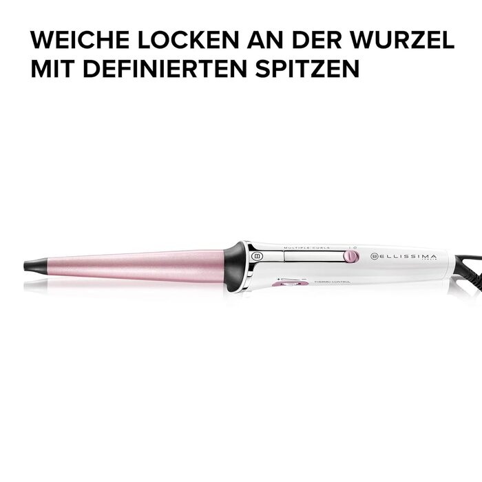 Плойка Bellissima GT15 200 з керамічним покриттям для вузьких і чітких локонів, температура 150–210°C, діаметр 18/25 мм, терморукавичка, для всіх типів волосся
