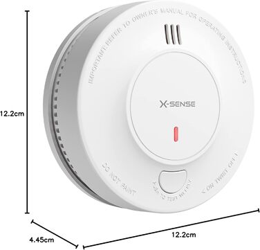 X-Sense Покращений димовий сповіщувач з батареєю на 10 років, фотоелектричний сенсор, сертифікований EN14604, SD2J0AX, набір 10 шт. Білий