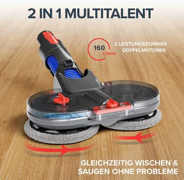 Електрична насадка для вологого прибирання Dripl для пилососів Dyson V7/V8/V10/V11/V15/Gen5 з від'ємним резервуаром для води, 6 багаторазових мопів і 1 контейнером для заповнення