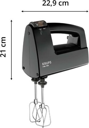 Ручний міксер Krups 3 MIX 7000 60 Jahre Edition F60858, 500 Вт, з вінчиками та гаками для тіста, чорний/мідний