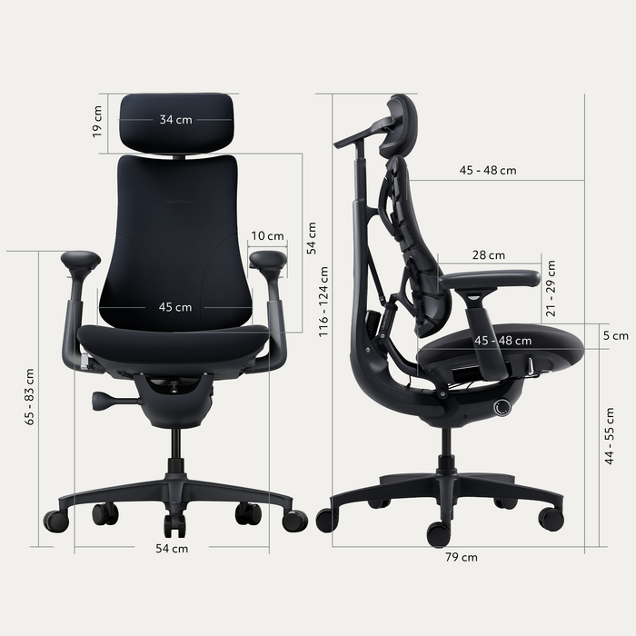 Крісло офісне ергономічне LiberNovo Omni Midnight Black 48 см