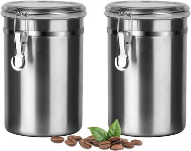 Набір контейнерів для зберігання продуктів (2 шт, 1.8L, нержавіюча сталь)