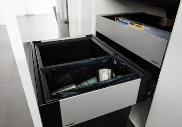 Система для сортування сміття BLANCO SELECT II 60/2 Orga для шаф 60 см, висувна органайзерна шухляда, 1×30 л і 1×19 л відро, глибина 400 мм