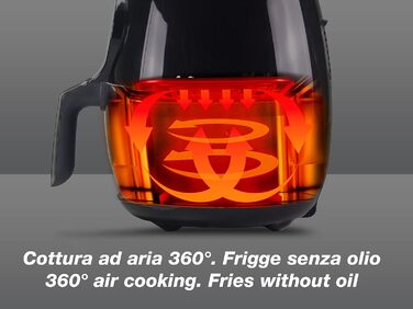 Аерофритюрниця BEPER P101FRI050, 5 л, сенсорна панель, 7 програм, без олії, 200°C, таймер 60 хв, автоматичне вимкнення, чорна