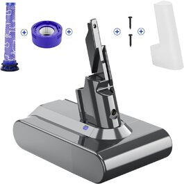 Акумулятор V7 для пилососів Dyson V7 (SV11, Animal, Absolute, Fluffy, Trigger, Motorhead Pro, Car+Boat) 6.0Ah з фільтром та аксесуарами, змінний акумулятор для Dyson