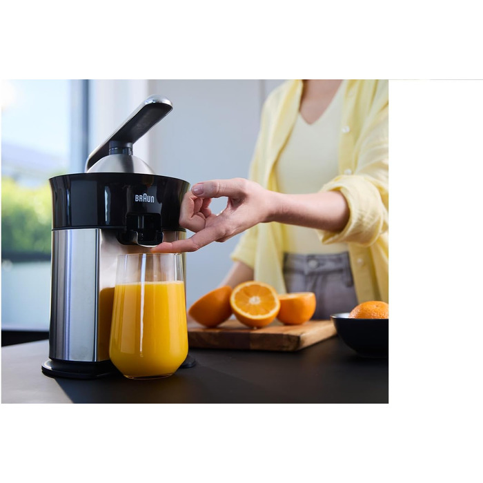 Соковижималка для цитрусових Braun CitrusQuick 5 CJ5050 BK: автоматичний старт/стоп, антикрапля, легке очищення, чорна