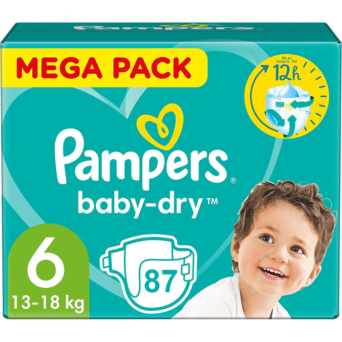 Підгузки Pampers Baby Dry розмір 6, 87 шт (13-18 кг)