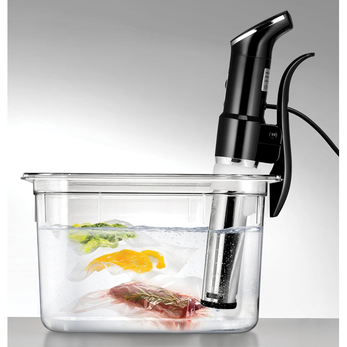 Unold 58915 Sous Vide Stick Time – Погружний су-від для приготування їжі, 1300 Вт, нержавіюча сталь, для каструль від 18 см, точність 0.2°C, до 95°C, 20л