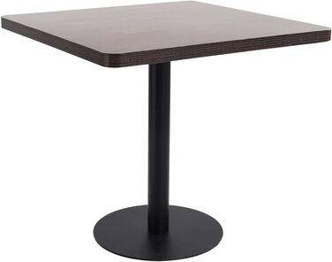 Столик для бістро/бару/кухні 80x80 см, темно-коричневий, MDF