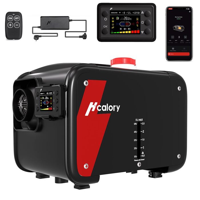 Дизельний опалювач 8kW Blazecore 1S з Wi-Fi, 12/24V/240V, 0.12-0.45 л/год, 10-рівнів регулювання температури, автоматичний старт/стоп для авто та вантажівок
