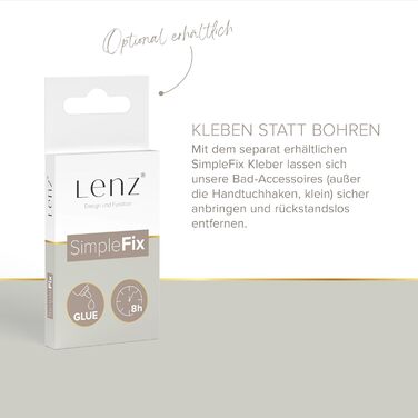 Handtuchhalter Lenz Juna in – Chrom, 40 см, 2 поворотні кріплення, антифнгр. покриття, монтаж на стіну (клей/шурупи)