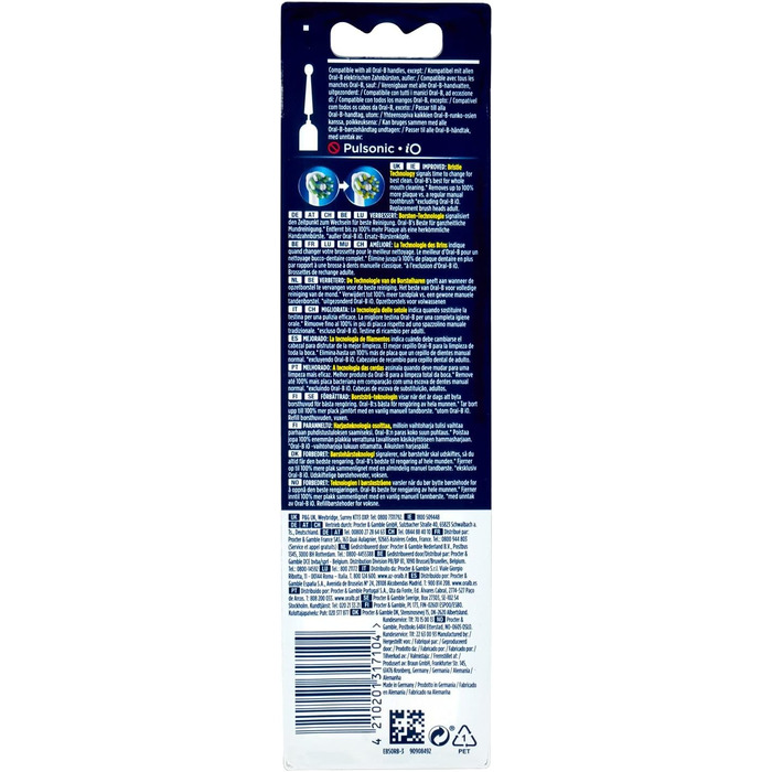 Смінні насадки для електричної зубної щітки Oral-B CrossAction, білі, 10 шт (8+2)