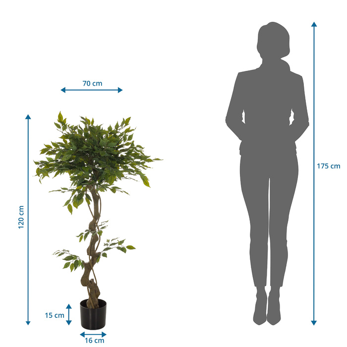 Штучна рослина / штучне дерево FICUS I 120 см зелений hjh ОФІС