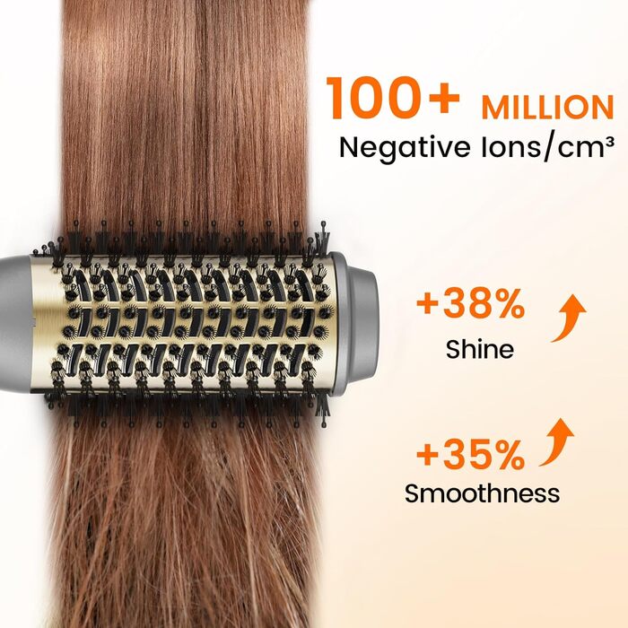 Фен-щітка Faszin One-Step 2-в-1 з іонізацією, кругла щітка 25/55 мм, для об'єму та випрямлення волосся