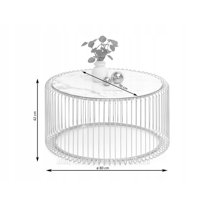 Журнальний стіл Mebel-Partner круглий, 80 x 80 x 42 см, чорний