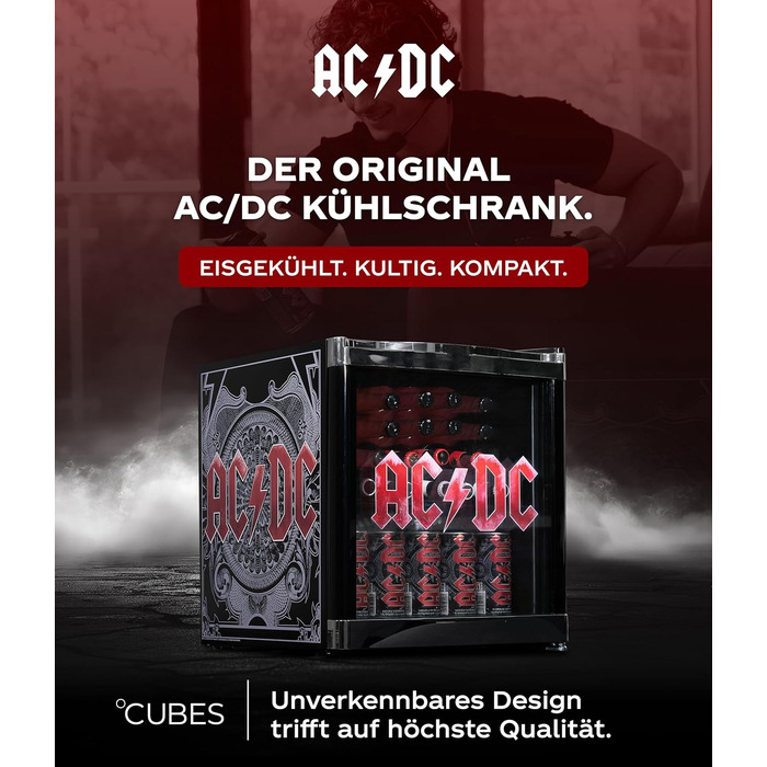 Міні-холодильник °CUBES AC/DC 48 л з скляними дверцятами для напоїв – бар, офіс, геймінг | Тихий та енергоефективний