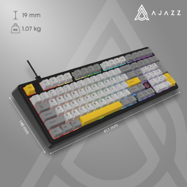 Дротова магнітна клавіатура Ajazz AK980 MAX Magnetic switches Black Grey Yellow (AK980-MAX-M-BGY)