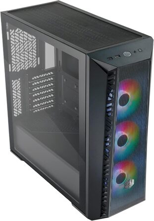 Корпус для ПК Cooler Master MasterBox 520 Mesh, Mid-Tower ATX, 3 встановлених вентилятори, сітчаста передня панель, скляна бічна стінка, ARGB-контролер, чорний