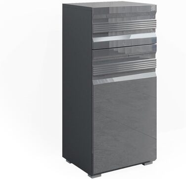 Пенал для ванної Vicco Freddy, антрацит глянець, 36x79 см