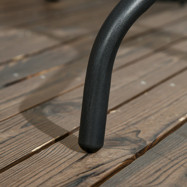Outsunny Garden Table Знімний металевий 76x76 см Атмосферостійкий квадратний балконний стіл з отвором для парасольки, Нековзний фуршетний стіл Кемпінговий стіл Патіо Стіл для патіо Стіл для патіо Стіл для відкритого саду, патіо Балкон чорний