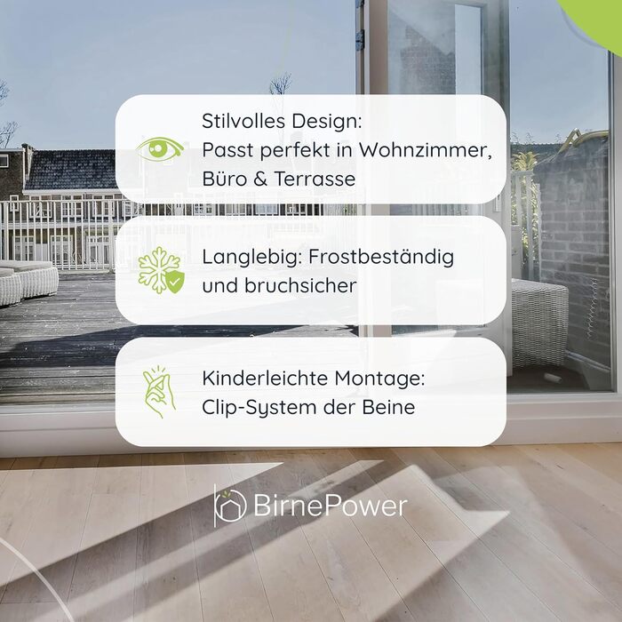 Плантатор BirnePower Gracia Slim 44,5 см – Сучасний горщик для квітів з ніжками, бетонна текстура, стійкий до УФ та погодних умов, елегантний кашпо для балкона, саду, інтер'єру – Антрацит (28,5 см)