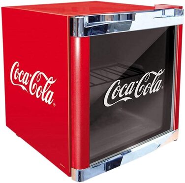 Міні-холодильник Coca-Cola °CUBES з скляними дверцятами | Холодильник для напоїв 48L, тихий та енергоефективний, ідеальний для офісу, вечірок та дому | 5-15°C, Червоний