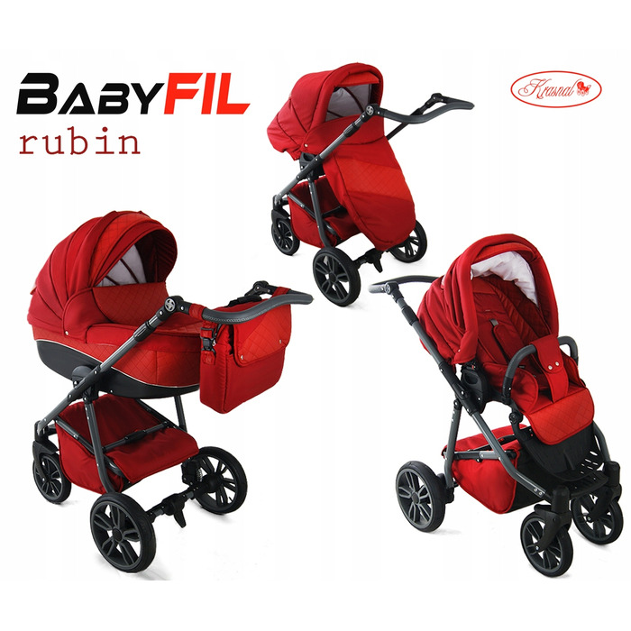 Дитячий візок 2в1 Krasnal BabyFIL, екошкіра + льон